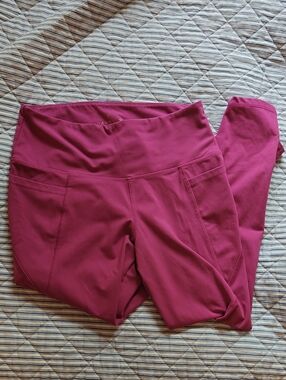 Danskin Womens Fuchsia Pink High Waist Performance Pocket Leggings Medium